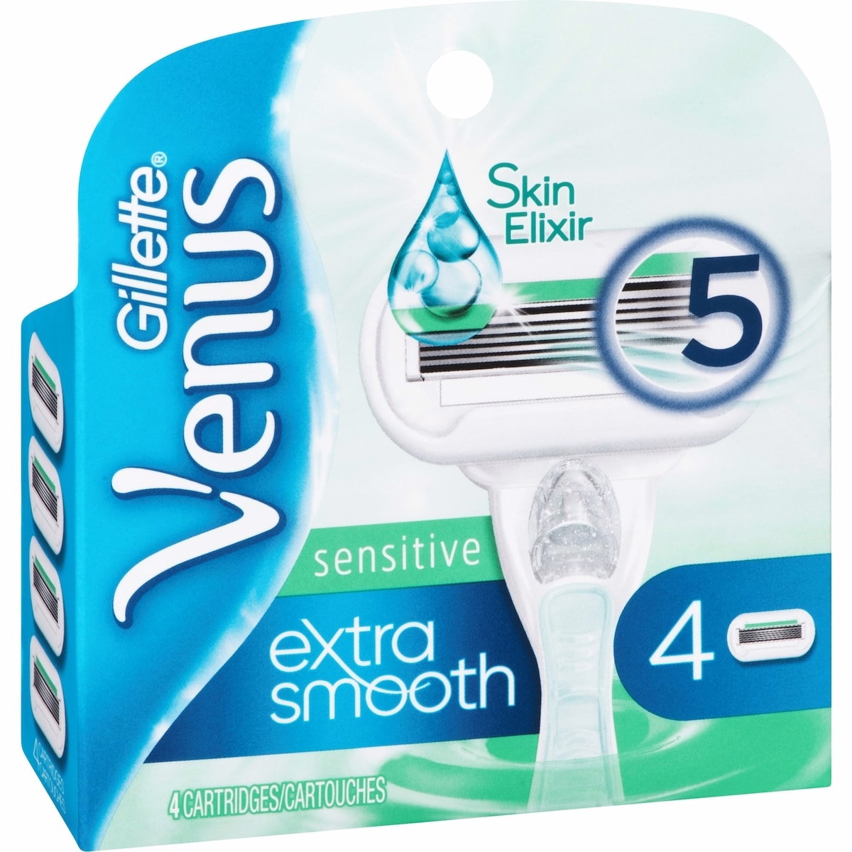Gillette Venus Extra Smooth Sensitive Women's Blades, 4 枚補充刀片