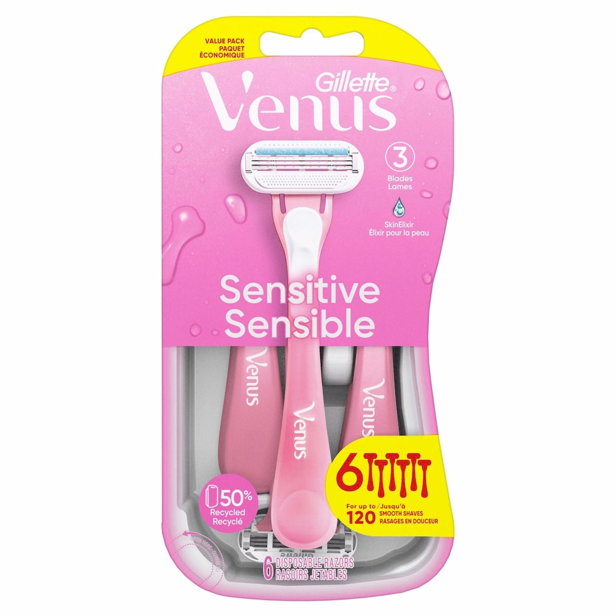 Gillette Venus Sensitive Women's Disposable Razors - 6 Pack