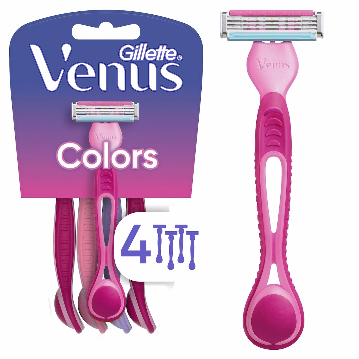 Gillette Venus Simply3 女士用一次性剃鬚刀 - 4 條裝