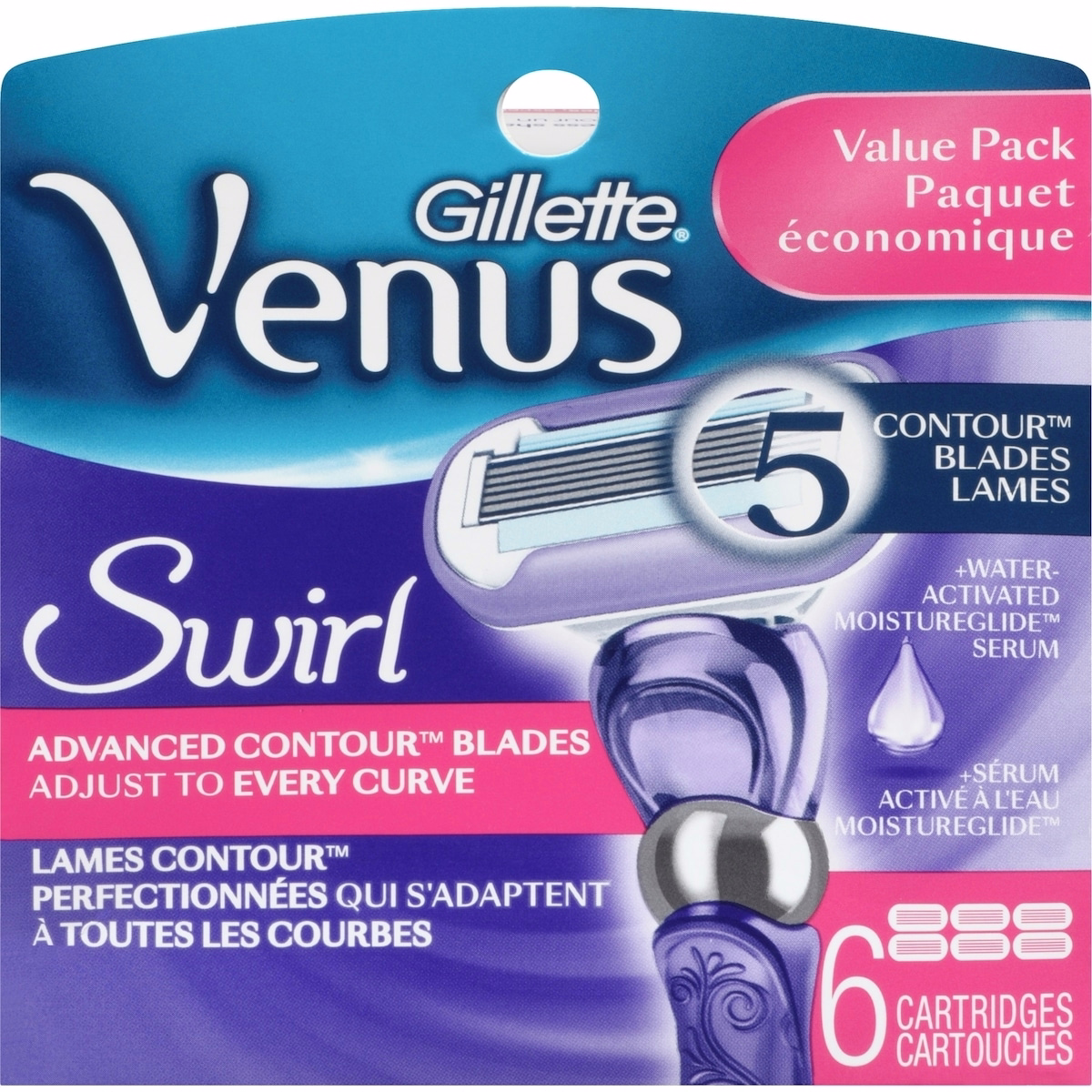 Gillette Venus Swirl 女性用剃鬚刀刀片替換裝，6 片裝