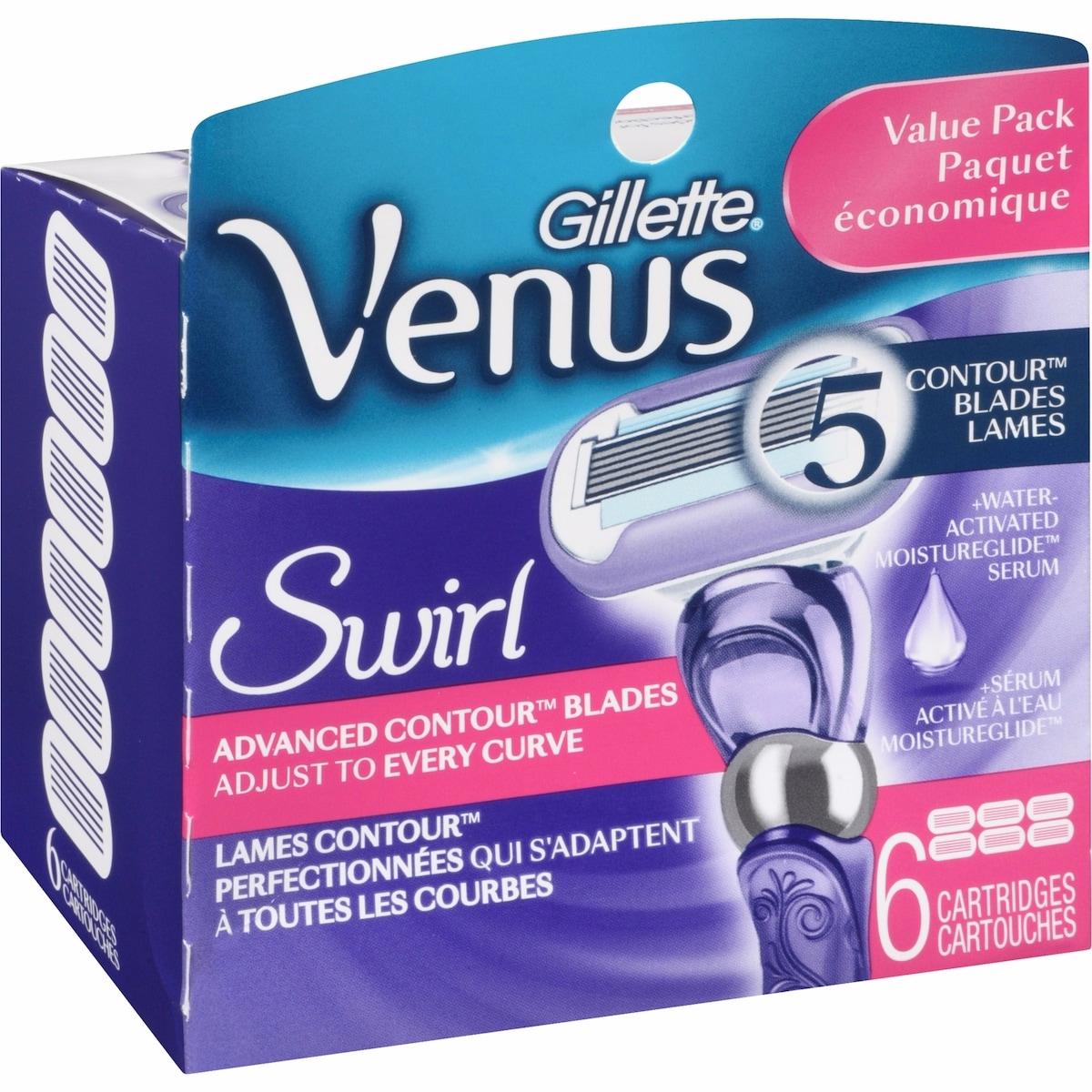 Gillette Venus Swirl 女性用剃鬚刀刀片替換裝，6 片裝