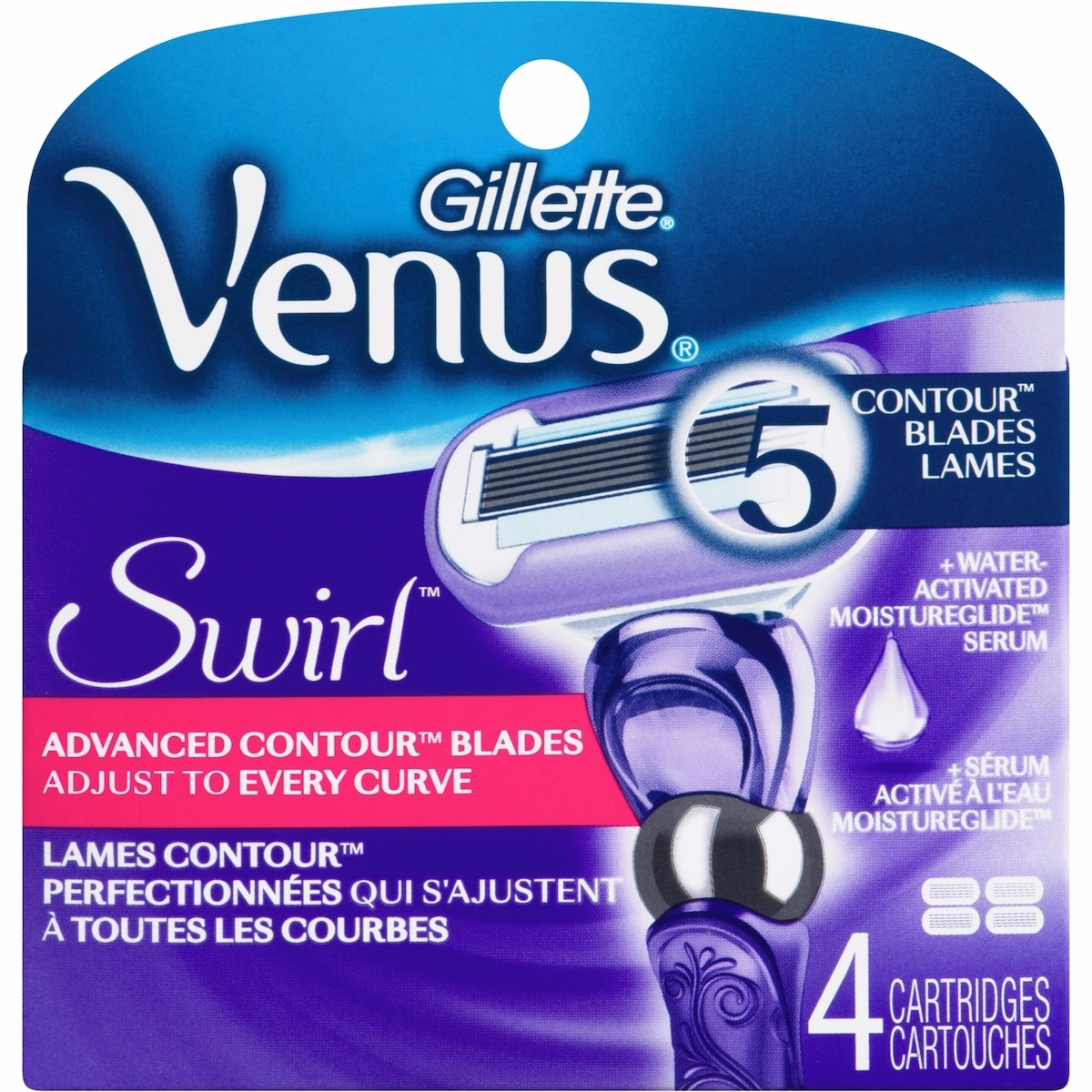 Gillette Venus Swirl 女士剃鬚刀刀片，4片替換包