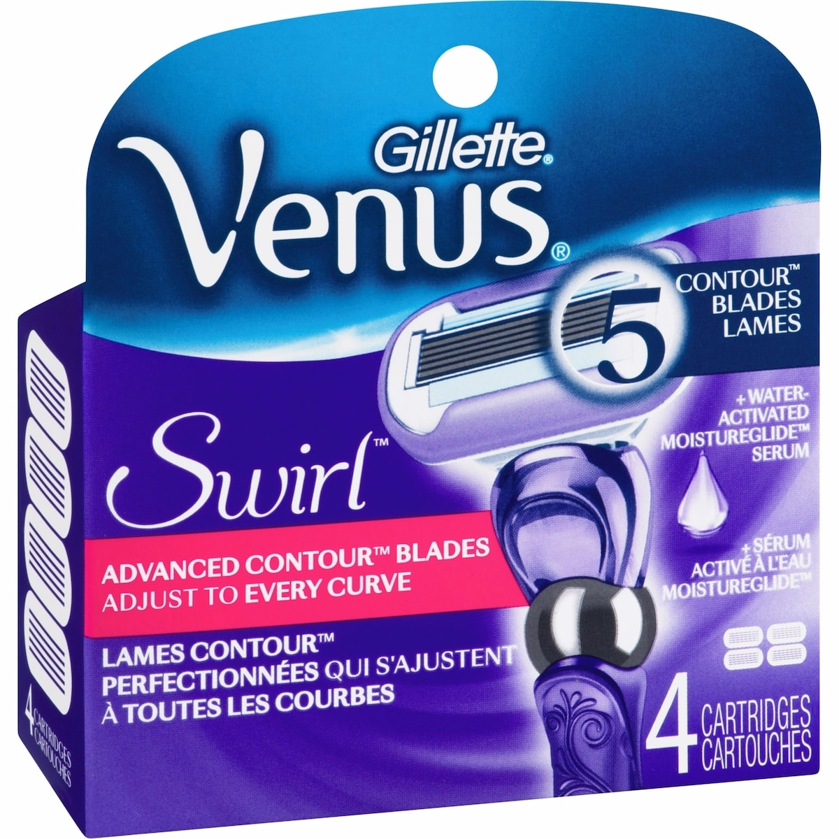 Gillette Venus Swirl 女士剃鬚刀刀片，4片替換包