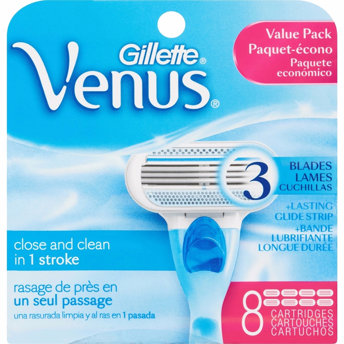Gillette Venus 女用剃鬚刀刀片，8 片補充裝