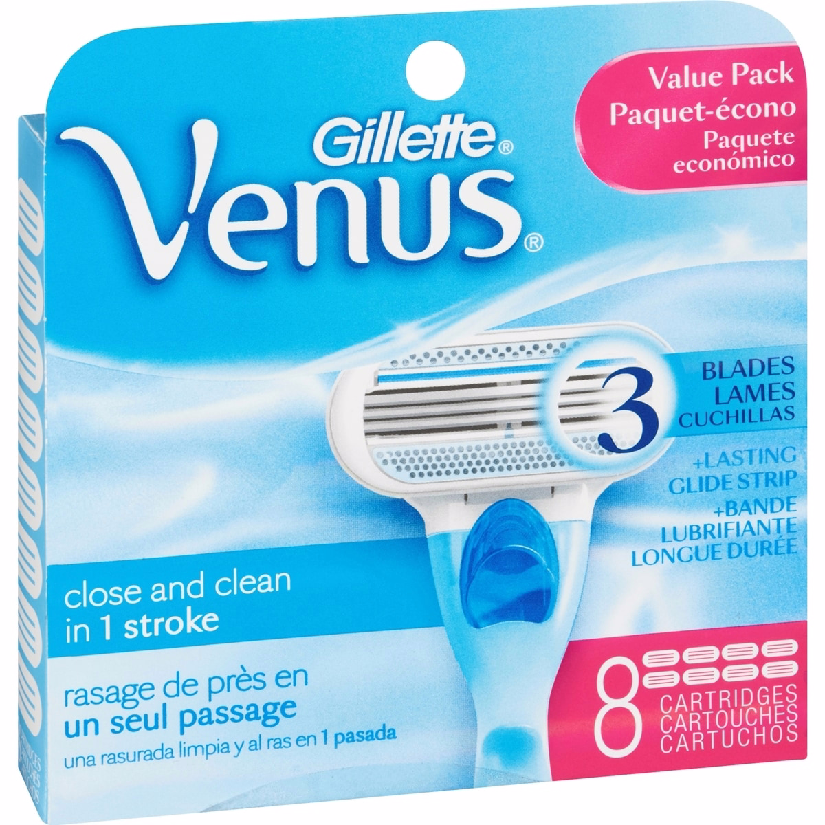 Gillette Venus 女用剃鬚刀刀片，8 片補充裝