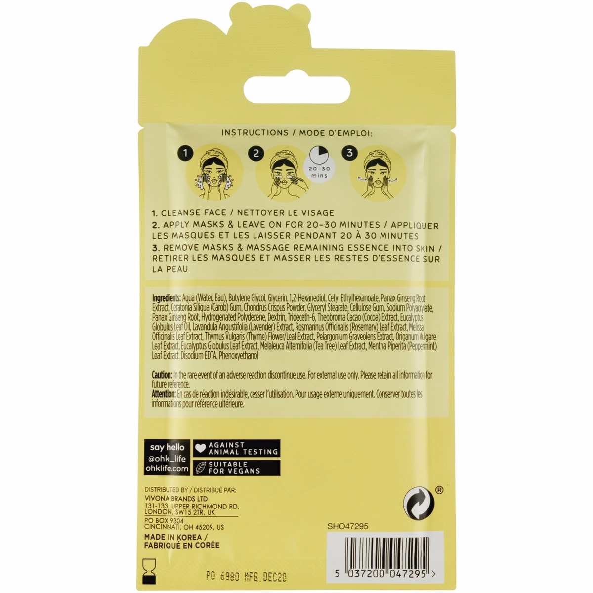Ginseng & Eucalyptus Under Eye Mask