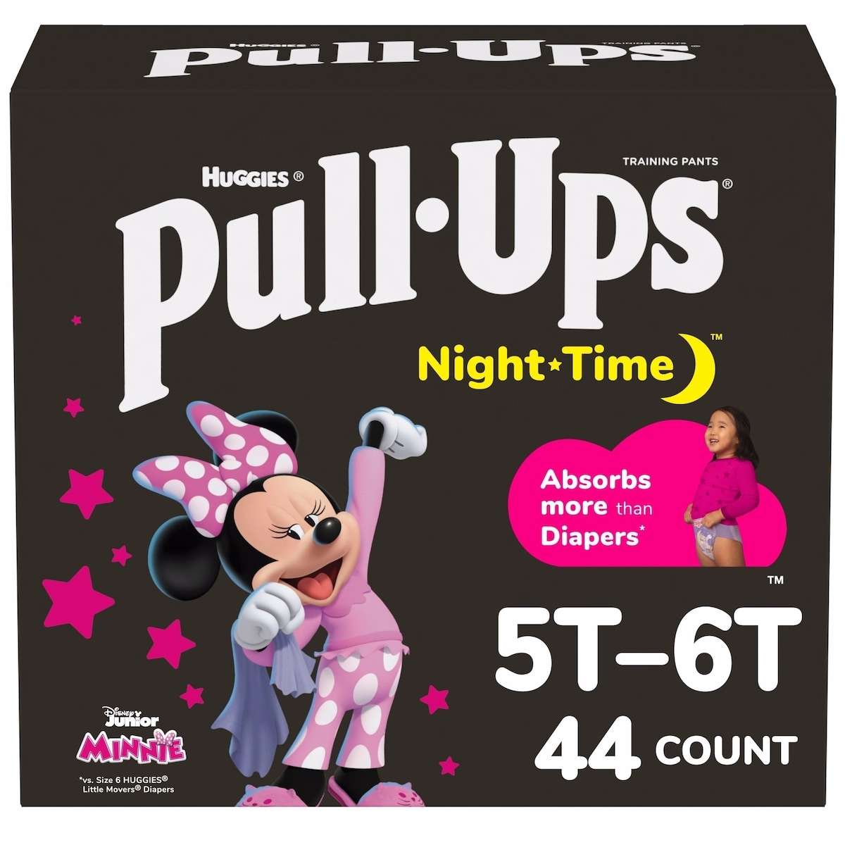 Girls Night-Time Potty Training Pants, 5T-6T (46-60 lbs)