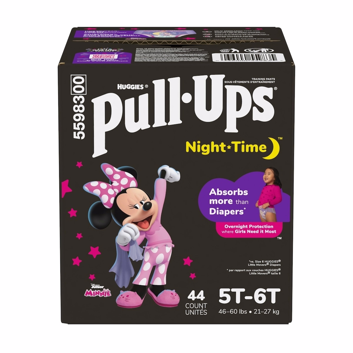 Girls Night-Time Potty Training Pants, 5T-6T (46-60 lbs)