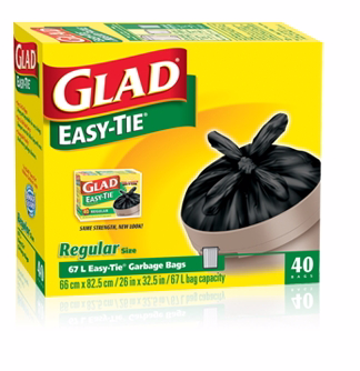 Glad Grbg Bag Easy Tie Top 74l