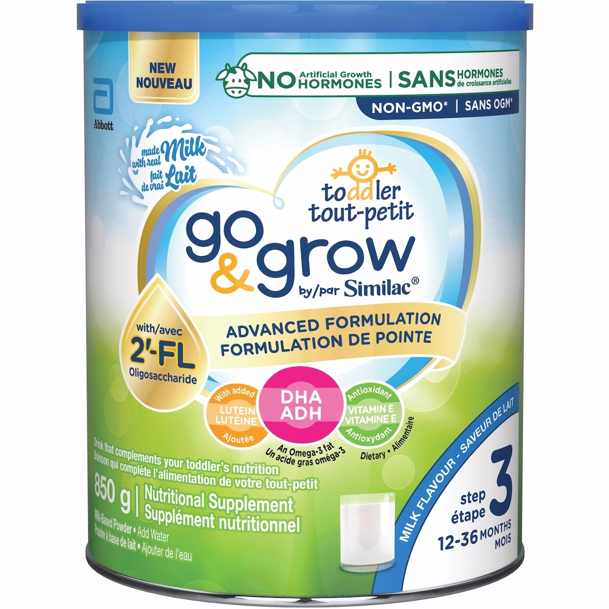 Go & Grow Step 3 Toddler Drink with 2'-FL. Immune Support Innovation: 2'-FL, Powder, 12-36 Months, Milk Flavour