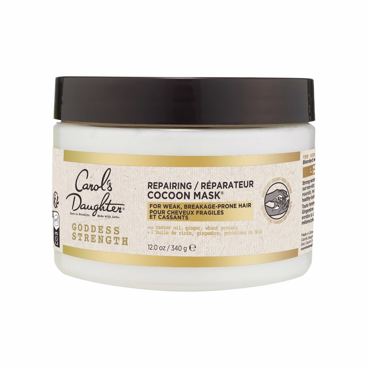 Goddess Strength Repairing Cocoon Hydrating Hair Mask for Dry Damaged Weak & Curly Hair, with Castor Oil