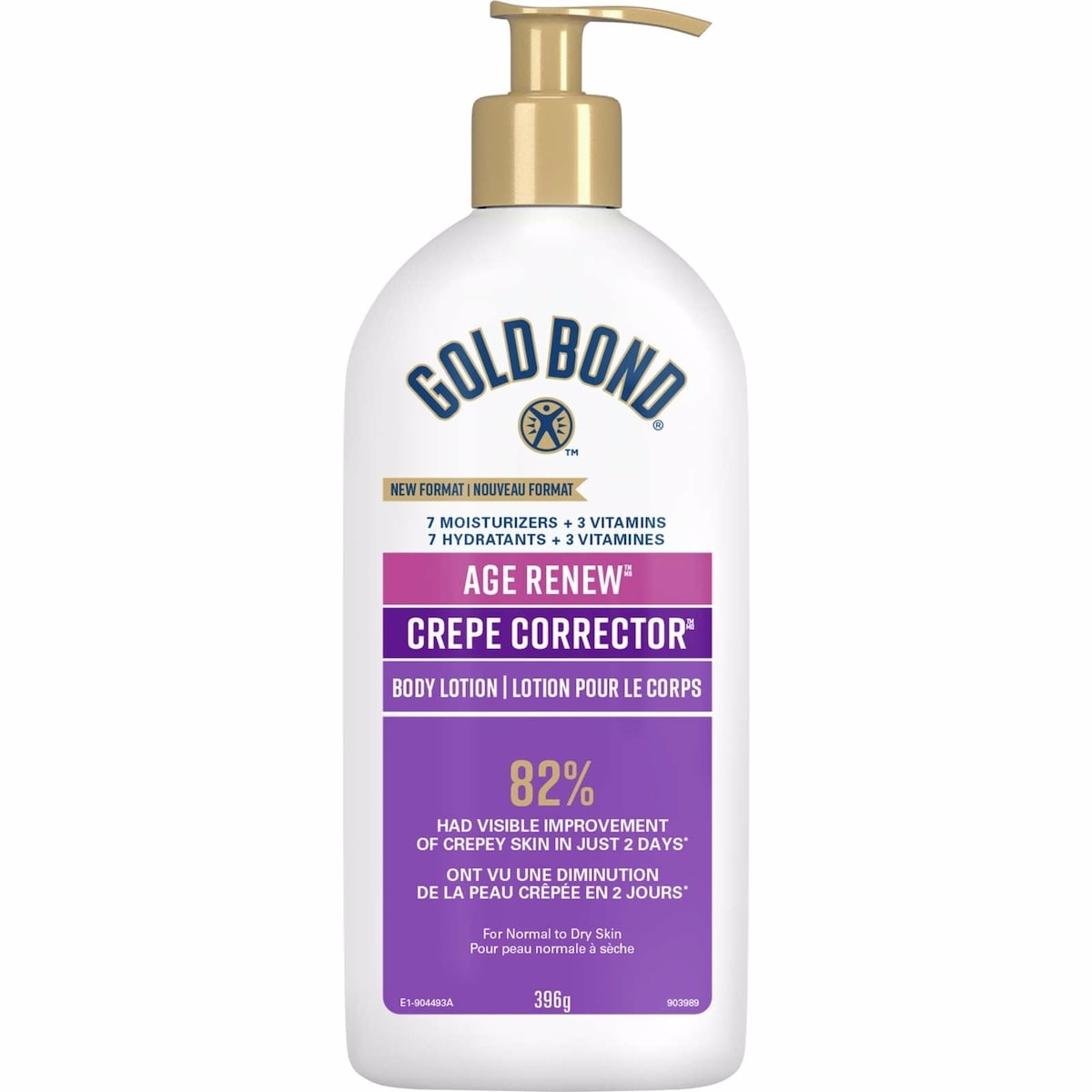 Gold Bond Age Renew Crepe Corrector Body Lotion, 396g Pump, Crepey Skin Lotion With Omega Fatty Acids, Antioxidants and Botanicals to Visibly Firm, Ti
