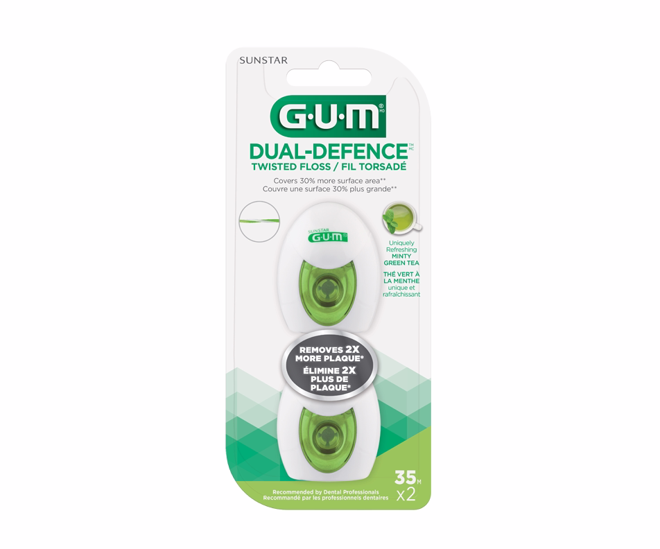 G·U·M Dual-Defence Twisted Dental Floss, 2 x 35m