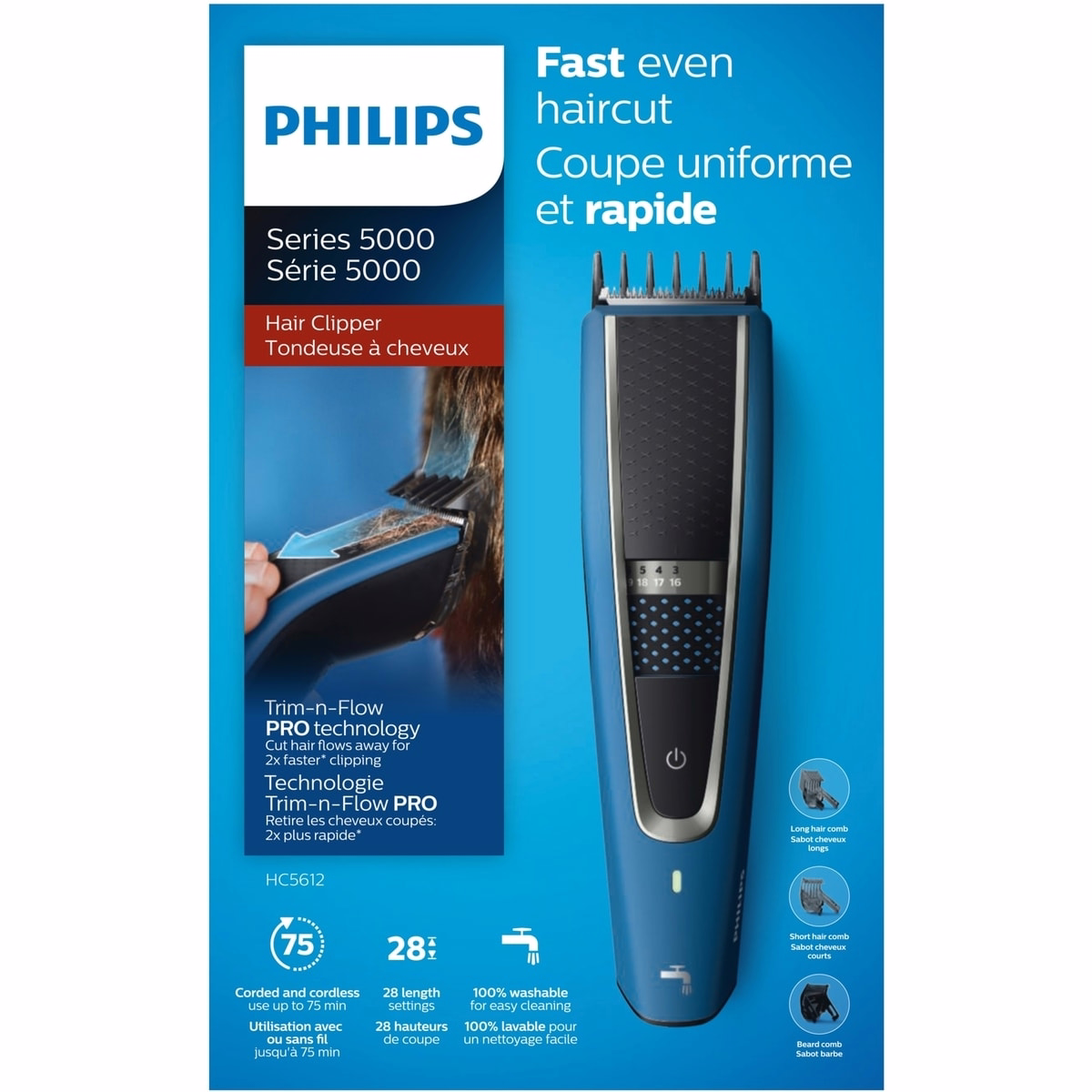 Philips ヘアクリッパー5000 洗えるヘアクリッパー HC5612/15