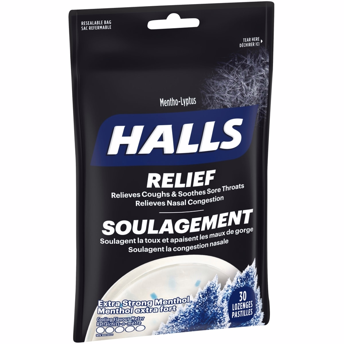 Halls Relief Mentho-Lyptus Extra Strong Menthol, 30 Cough Drops