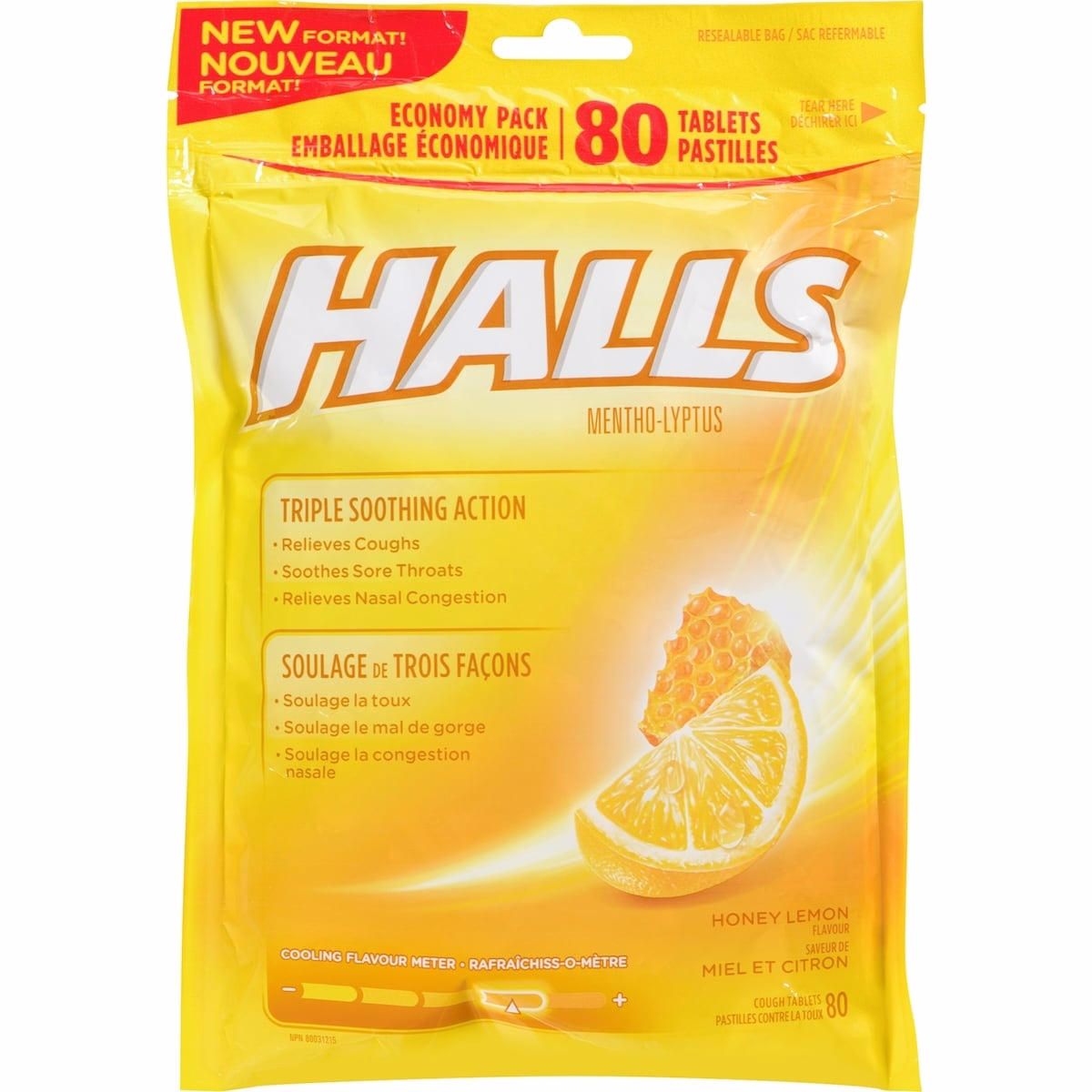 Halls Relief Mentho-lyptus, Honey Lemon Flavour, 80 cough drops