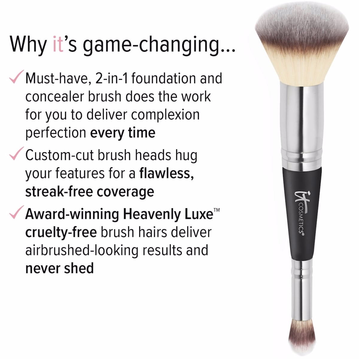Heavenly Luxe #7 - 2-in-1 Concealer Brush & Foundation Brush