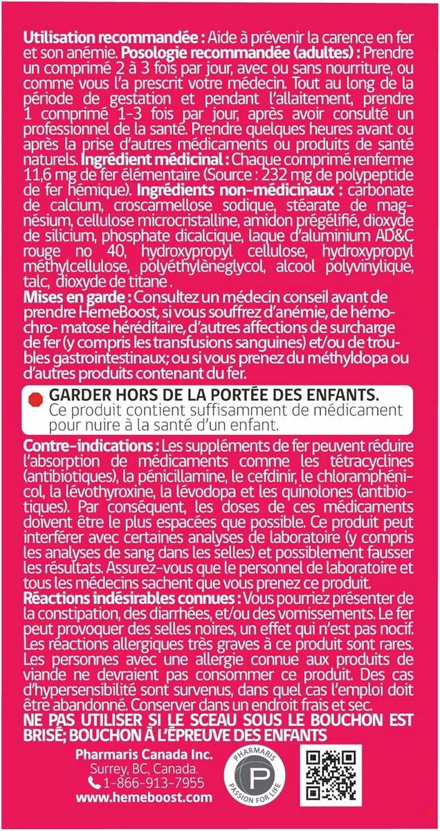 Hemeboost 11.6mg Iron Tablets - 232mg Heme Iron for Enhanced Energy & Vitality - 60 Count Hemeboost 11.6mg Iron Tablets - 232mg Heme Iron for Enhanced Energy & Vitality - 60 Count