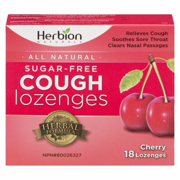 Herbion Sugar-Free Cough Lozenges Cherry Flavor, 18 Count