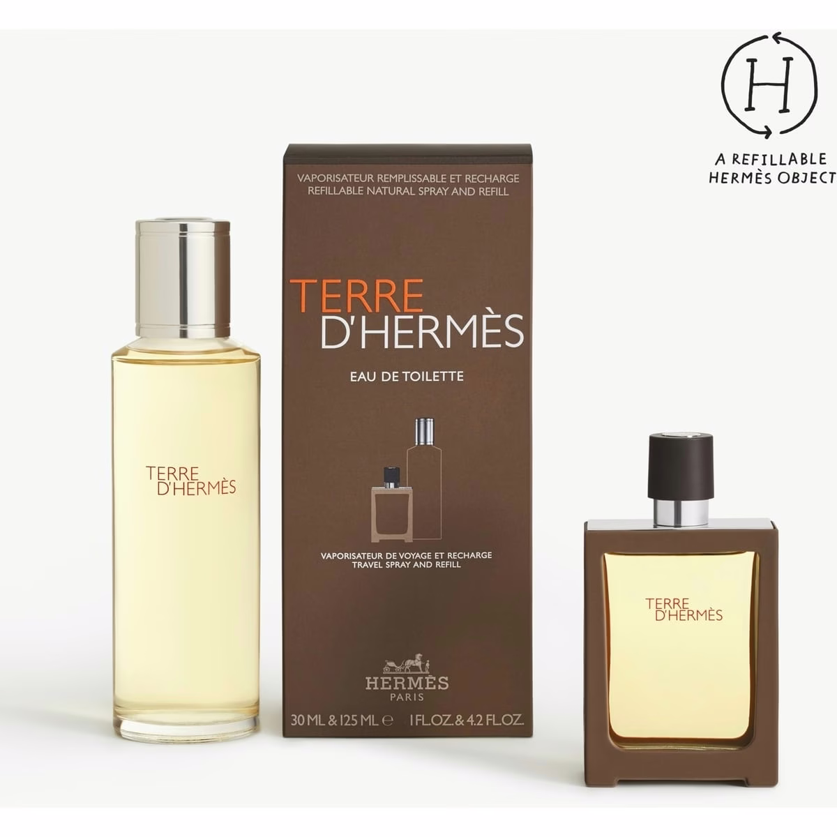 Terre d’Hermès, Eau de toilette, vaporisateur de voyage 30 ml et recharge 125 ml