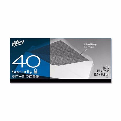 Hilroy Security Envelopes, 4-1/8 X 9-1/2-Inch, 40 Per Box