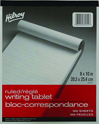 Hilroy Social Stationery Writing Tablets Notebook (HLR35701) Ruled, 8x10-Inch, 100-Sheets