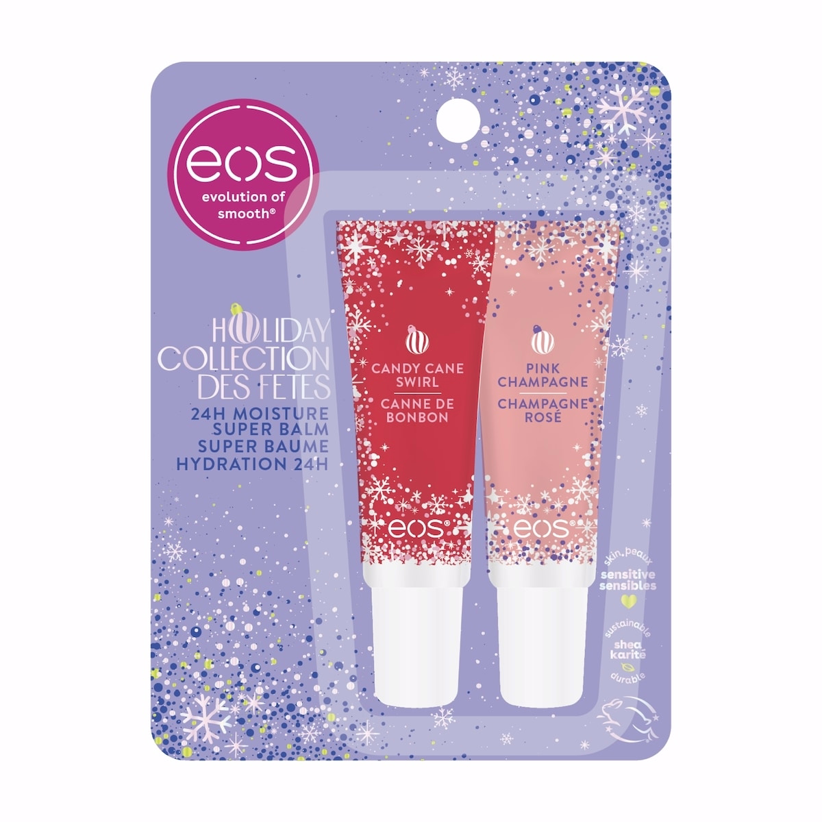 Holiday Collection Candy Cane Swirl, Pink Champagne Super Balm