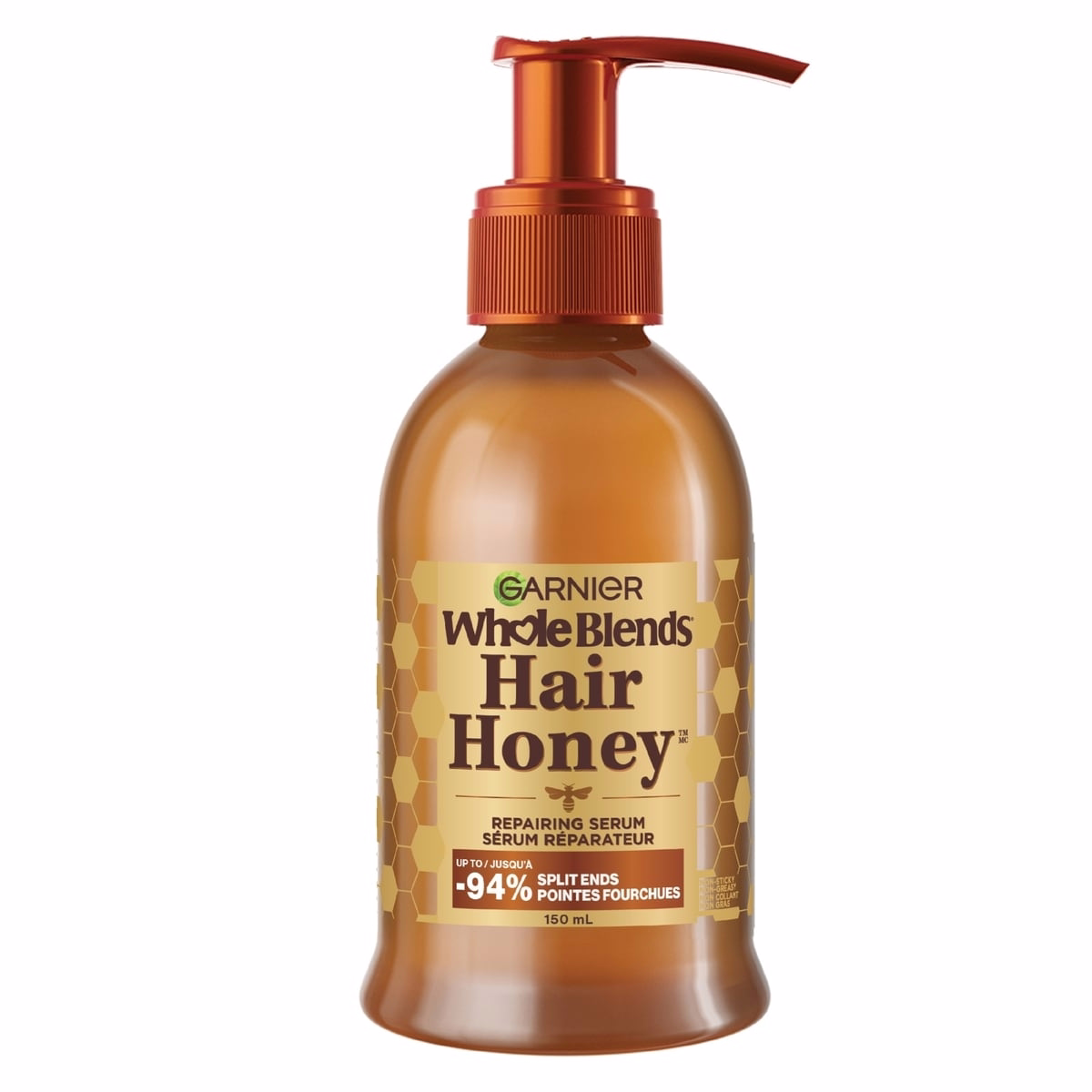 Honey Treasures Repairing Hair Serum for Dry Damaged Hair, Non-sticky & non-greasy, Smoother hair & split ends reduction