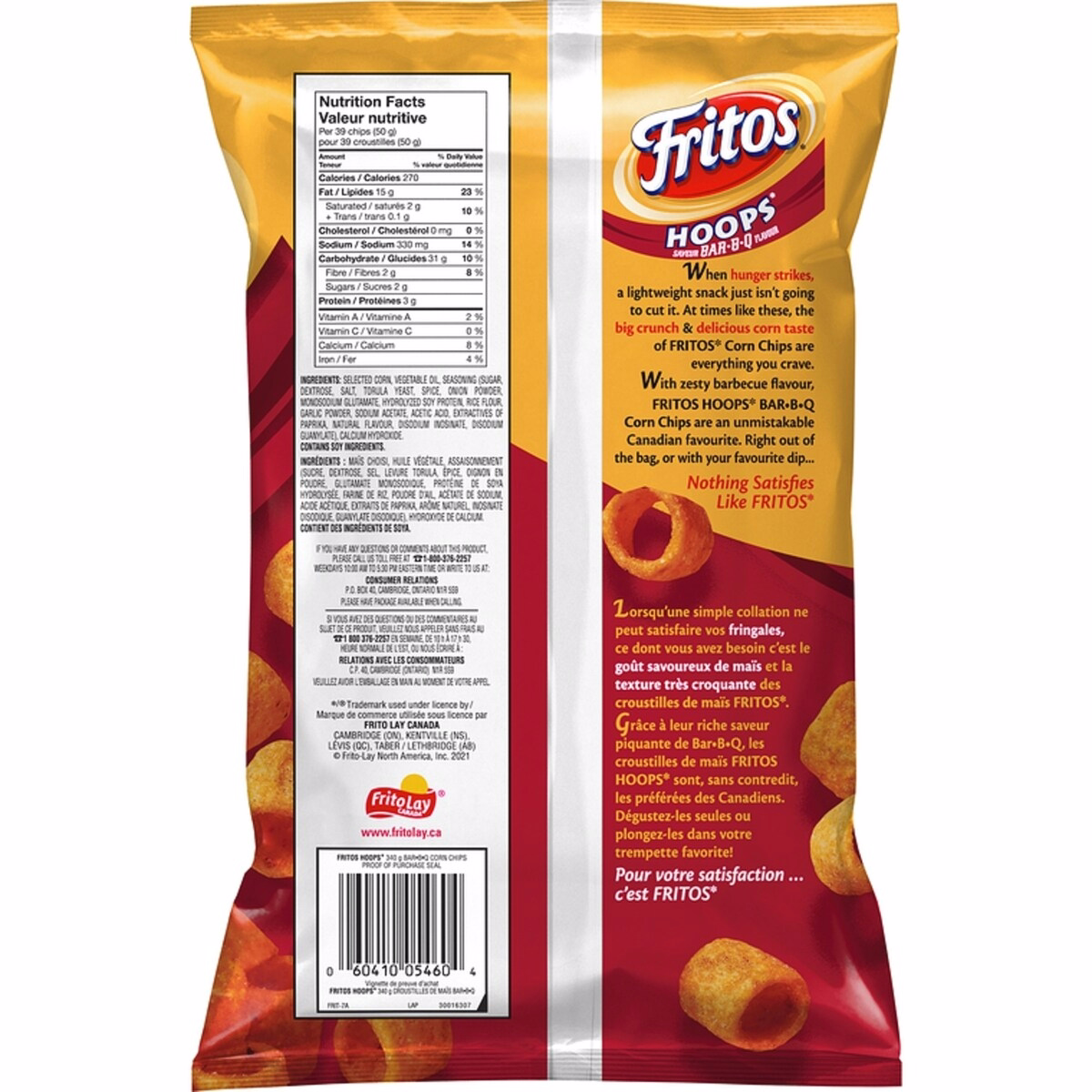 Hoops Bar-B-Q Flavour Corn Chips 340g Hoops Bar-B-Q Flavour Corn Chips 340g