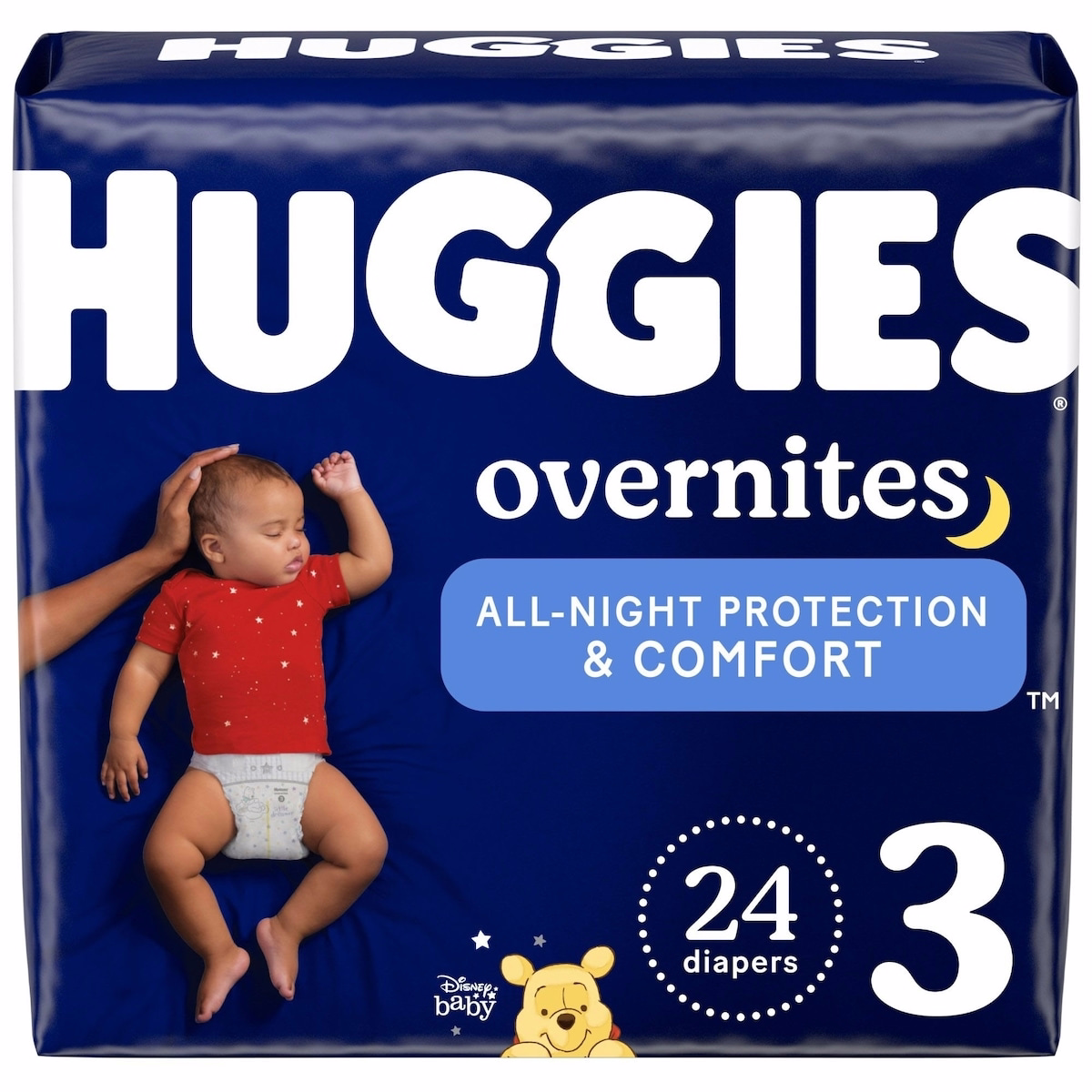 Huggies Overnites Nighttime Baby Diapers, Size 3, 24 Ct