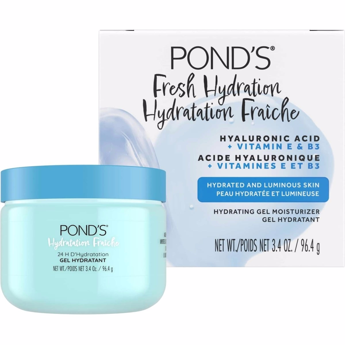 Hyaluronic Acid, Vitamin E & B3 Gel Face Moisturizer For 24 hour Hydration and Luminous Skin