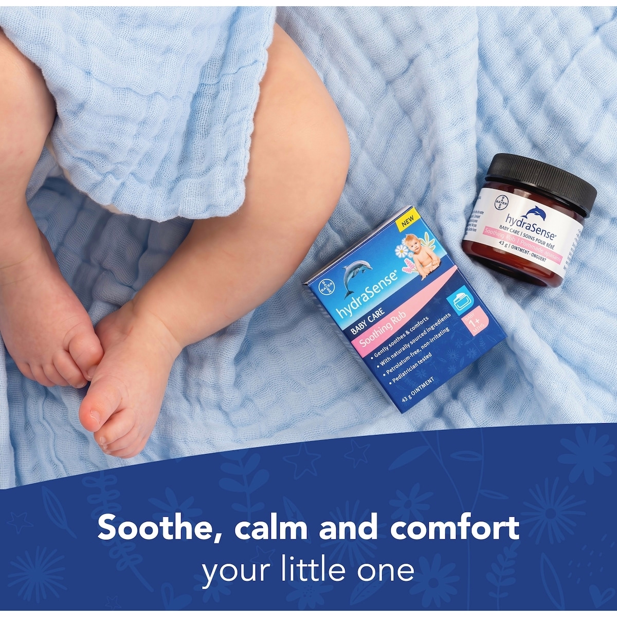 hydraSense Baby Care Soothing Rub – 부드럽게 진정시키고 편안하게 해주며, 페트롤라툼 프리, 비자극적, 천연 원료로 만든 유칼립투스, 라벤더, 카모마일