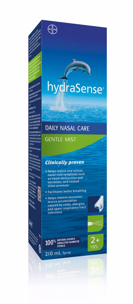 Hydrasense Hydrasense Gentle Mist Nasal Spray, Daily Nasal Care, Fast Relief Of Nasal Congestion, 100% Natural Source Seawater, Preservative-free, 100