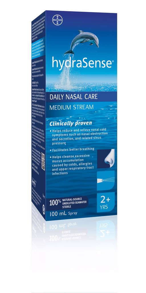 Hydrasense Hydrasense Medium Stream Nasal Spray, Daily Nasal Care, Fast Relief Of Nasal Congestion, 100% Natural Source Seawater, Preservative-free, 1