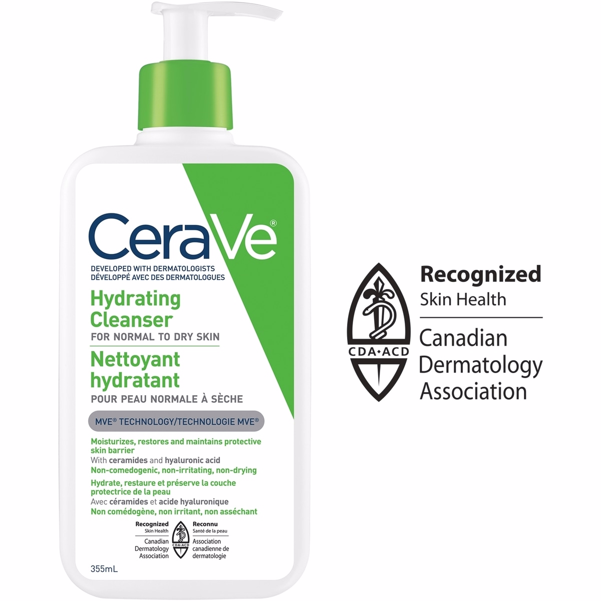 Hydrating Cleanser With Hyaluronic Acid and 3 Ceramides, Normal to Dry Skin , Fragrance Free