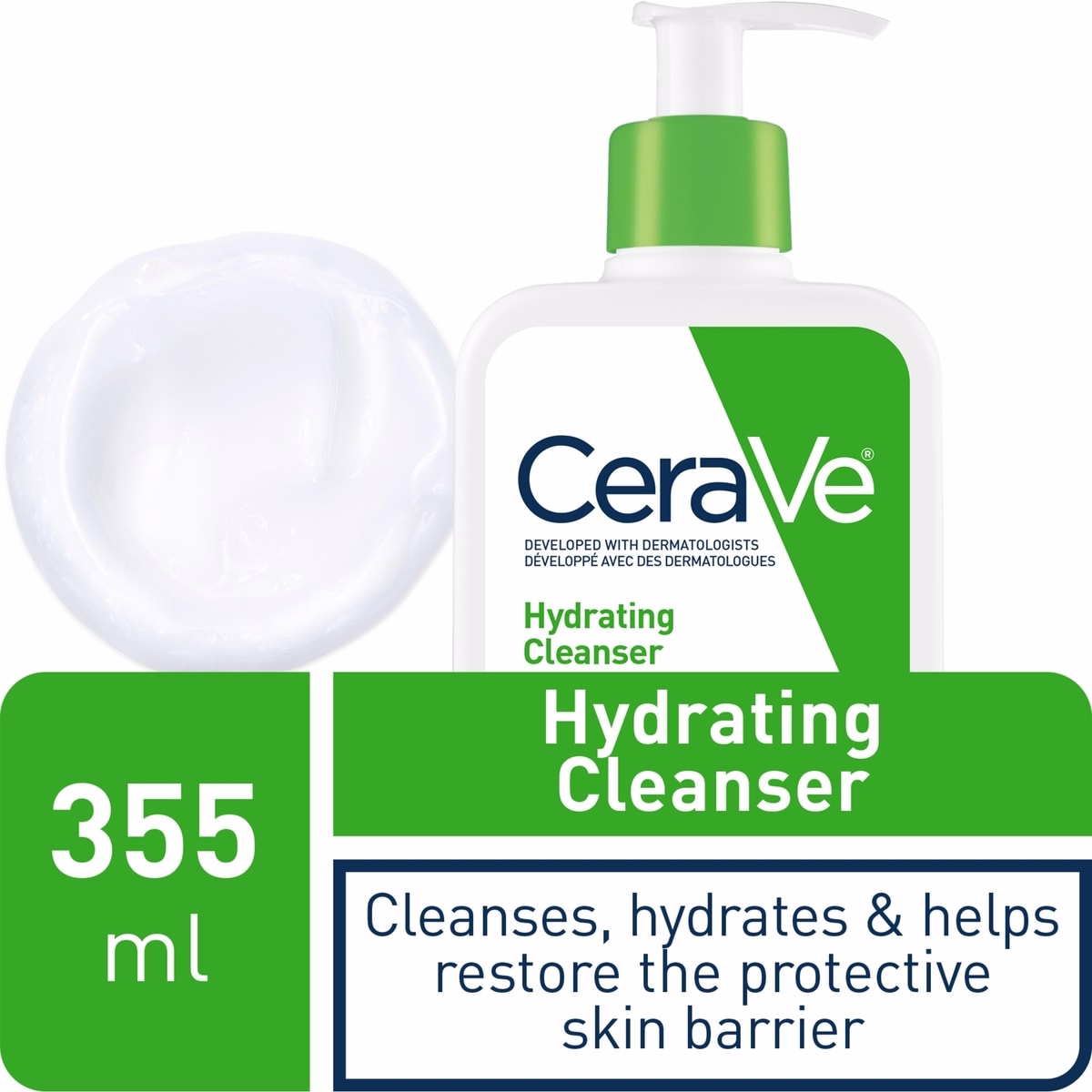 Hydrating Cleanser With Hyaluronic Acid and 3 Ceramides, Normal to Dry Skin , Fragrance Free