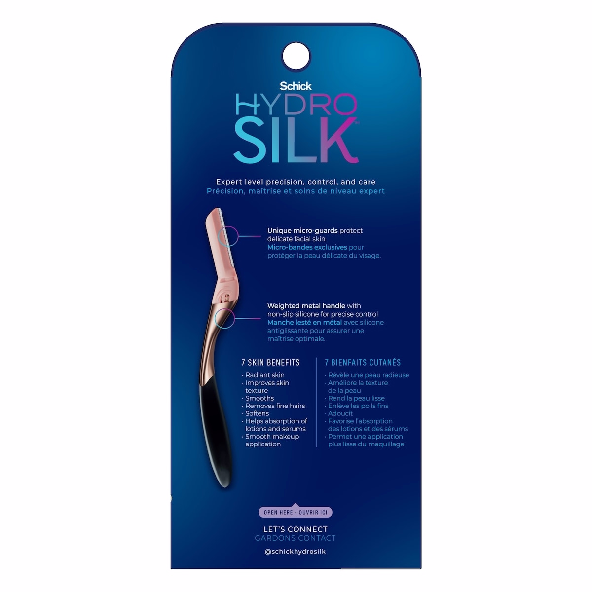 Hydro Silk Dermaplaning Wand, Professional Style, 1 Handle and 6 Refills