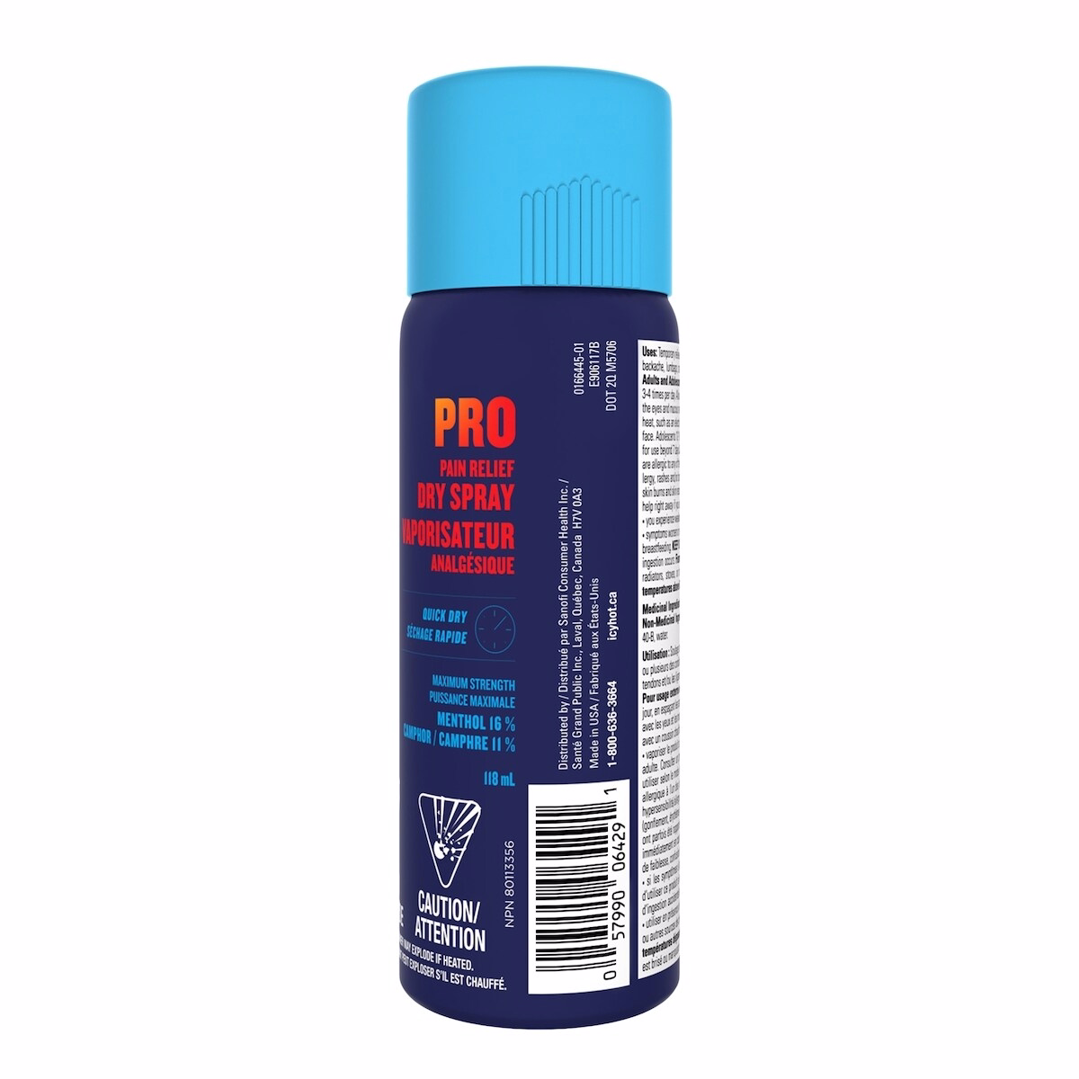 Icy Hot Pro Pain Relief Dry Spray, Fast-Acting Dry Spray for Minor Aches and Pains of Muscles and Joints Associated with Arthritis, Simple Backache, S