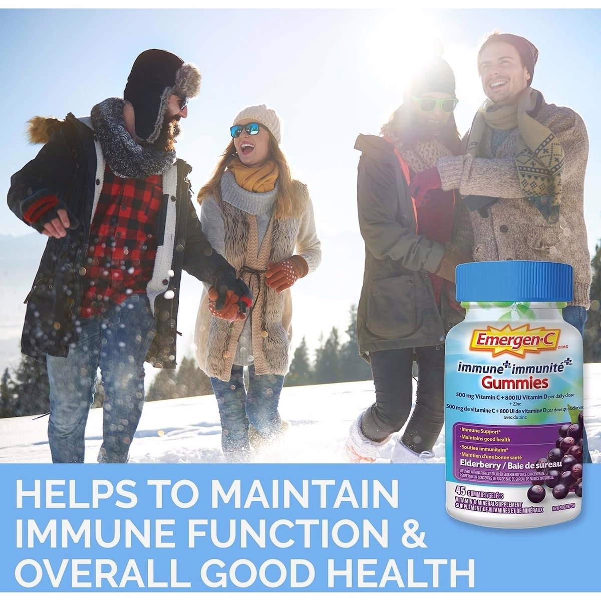 Immune+ 구미 500mg 비타민 C 및 멀티비타민 보충제, 엘더베리 맛 Immune+ 구미 500mg 비타민 C 및 멀티비타민 보충제, 엘더베리 맛