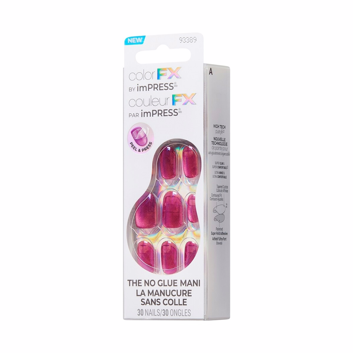 Impress Color Fx, Fake Nails, Around You, Pink, Oval, Short, 30 Count