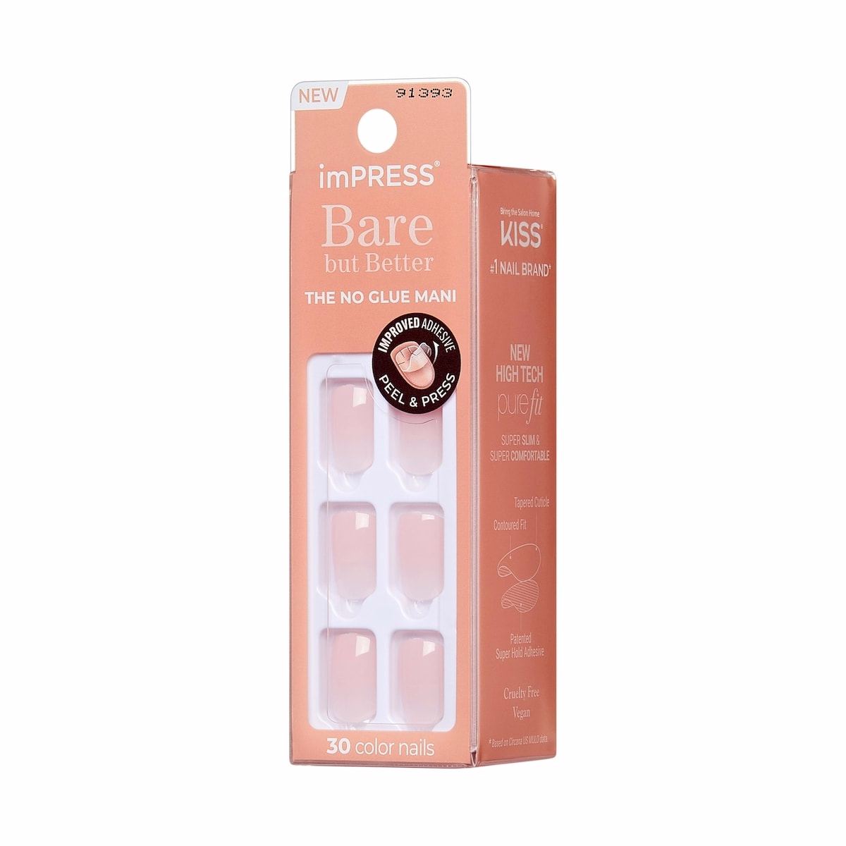 Impress Color Press-On Nails, Instinct, Pink, Short Length, Squoval Shape, 30 Count Impress Color Press-On Nails, Instinct, Pink, Short Length, Squoval Shape, 30 Count