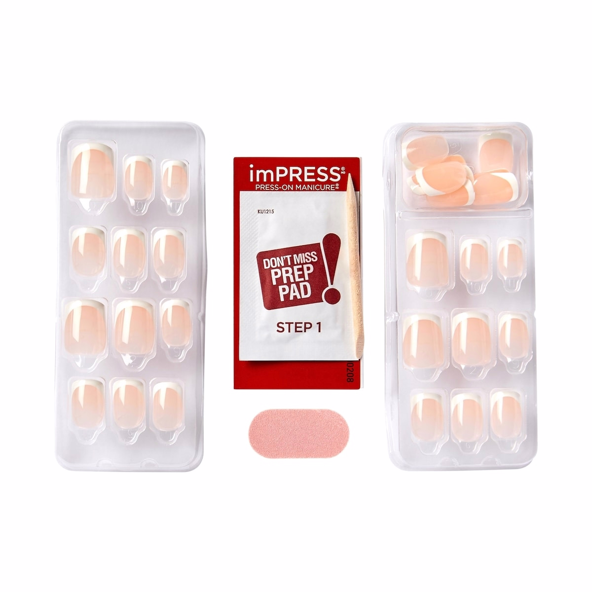 Impress French Press-On Nails, Model, White, Short Length, Squoval Shape, 30 Count Impress French Press-On Nails, Model, White, Short Length, Squoval Shape, 30 Count