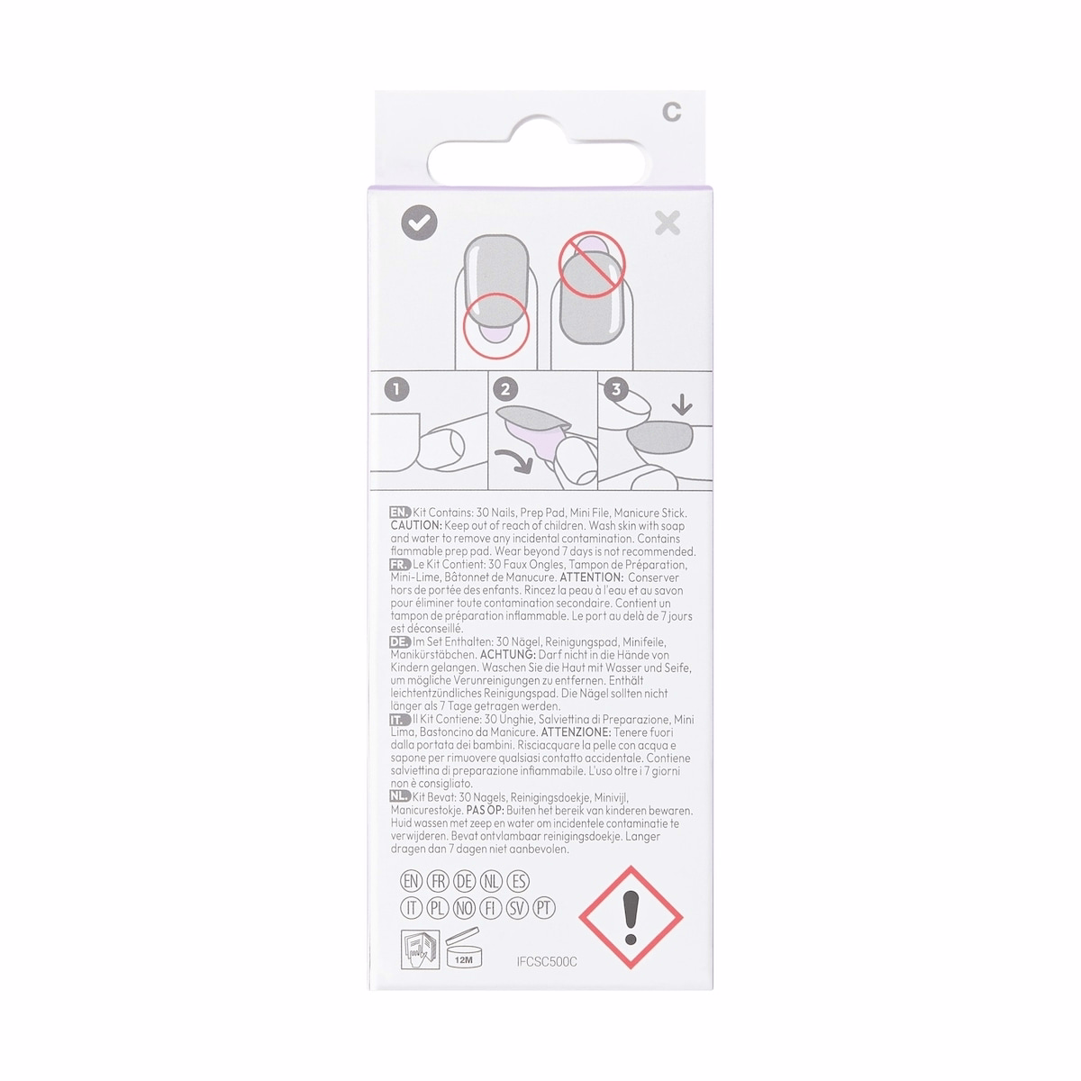 Impress French Press-On Nails, Model, White, Short Length, Squoval Shape, 30 Count Impress French Press-On Nails, Model, White, Short Length, Squoval Shape, 30 Count
