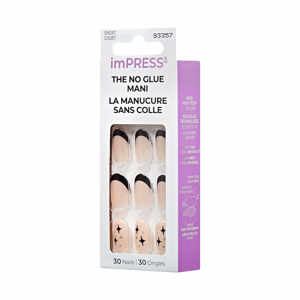 Impress Press- On, Fake Nails, Gold Ring, Green, Oval, Short, 30 Count