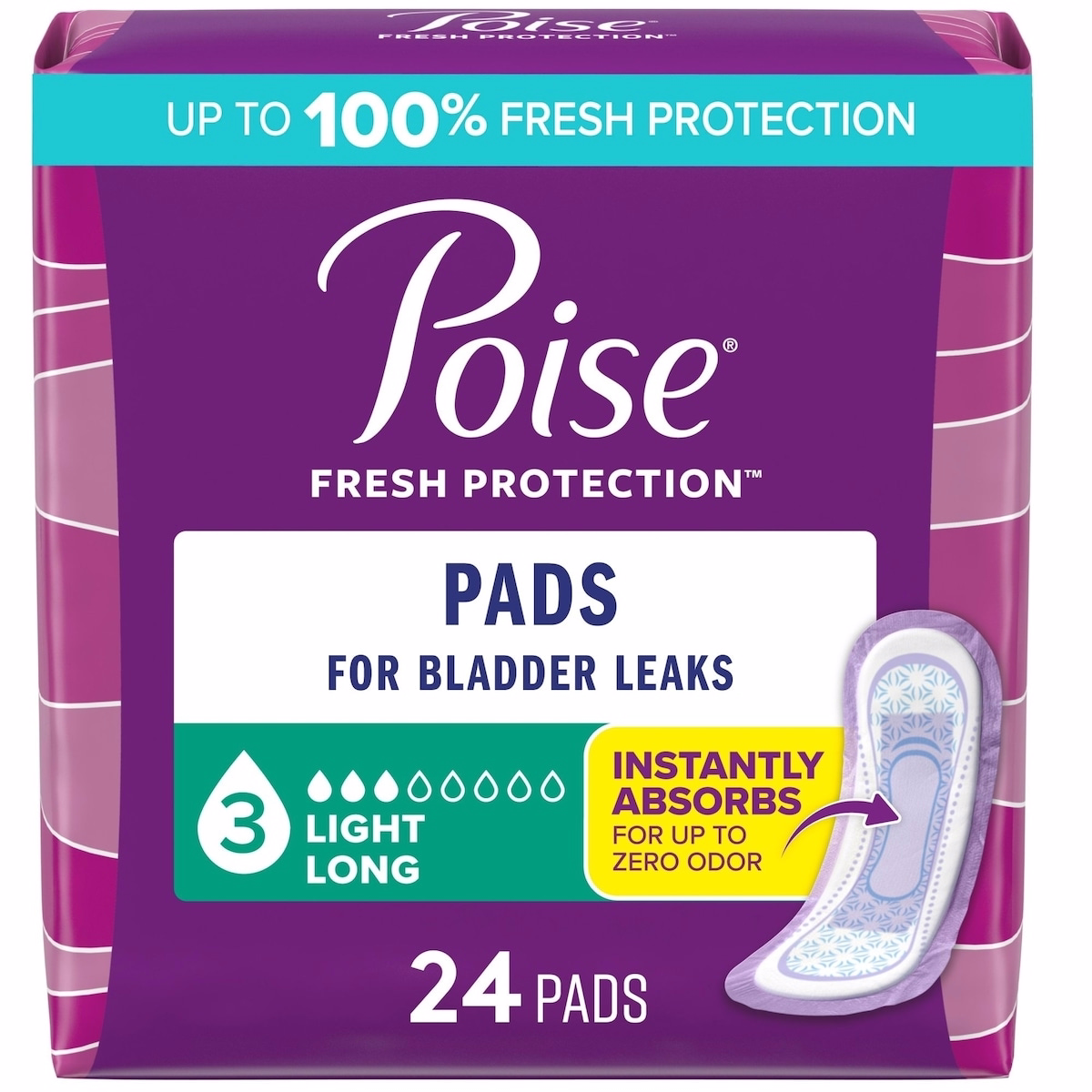 Incontinence Pads, Light Absorbency, Long
