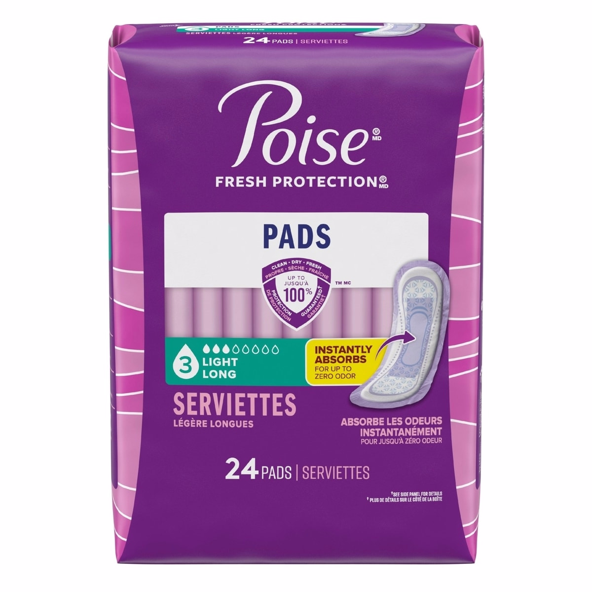 Incontinence Pads, Light Absorbency, Long