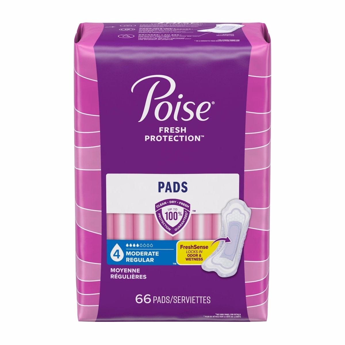 Protections d’incontinence, absorption modérée, longueur standard
