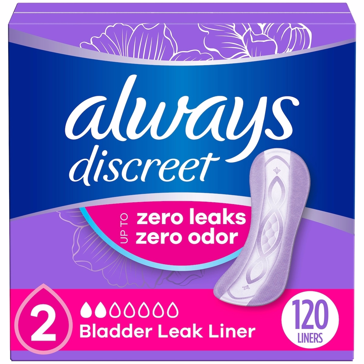 Incontinence Panty Liners for Bladder Leaks, 2 Size, Very Light Absorbency