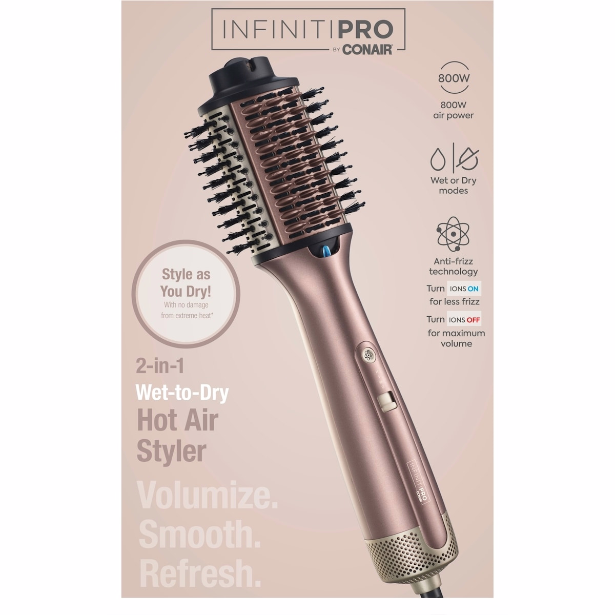 InfinitiPRO by Conair® 2-in-1 Wet-to-Dry Hot Air Styler