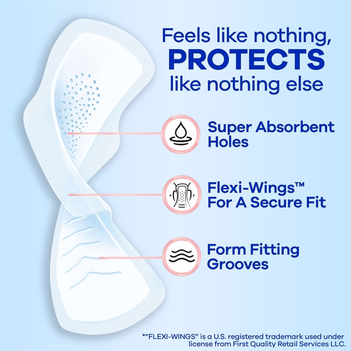 Infinity Feminine Pads for Women, Flexfoam Pads with Wings, Size 2, Heavy Absorbency, Unscented, 32 CT